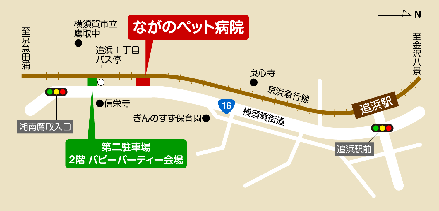 ながのペット病院地図